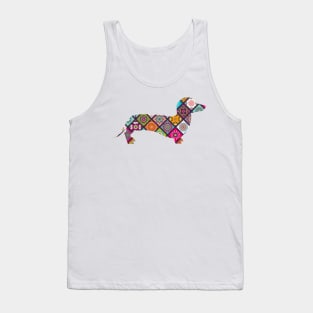 Floral Dachshund Sausage Dog Graphic Mandala Tee Tank Top